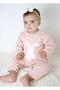 Baby Girl/Boy Winter Knitwear, Soft Knit, Rabbit Jumpsuit with Pompom Pudra