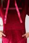 Burgundy Stone Printed Kangaroo Pocket Velvet Long Women's Dress| Long Sports Hijab Dress| Casual Dress - 8