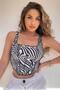 wft1802 Square Neck Zebra Sandy Blouse