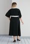 Women's Shirt Collar All-over Buttoned Sleeve Folded Contrast Belt Premium Woven Dress - 8