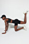 Siyah Seamless/Dikişsiz Ekstra Toparlayıcı Örme Spor Şort/Kısa Tayt THMSS23TY00001 - 3