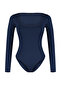 Lacivert Fitted/Vücuda OturaKare Yaka Alttan Çıtçıtlı Örme Body TWOAW24BD00062 - 6