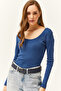 Women's Indigo Wide Collar Camisole Blouse - 4