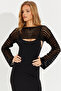 Women's Black Openwork Bolero YV115 - 2
