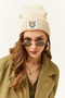 Women's Stone Tiger Embroidered Knitwear Beret - 4