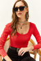 Women's Pomegranate Blossom Wide Collar Camisole Blouse - 4