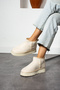 Beige Suede Fur Mini Daily Women's Boots - 3