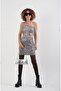 Gray Sequined Lined Mini Skirt - 2