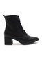 Katerina Black (5cm) Thick Heeled (5cm) Pointed Toe Laced Daily Women's Boots - 7