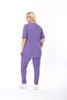 Women's Short Sleeve, Elastic Waist, Slit, Comfortable, Double Camisole Suit - 4