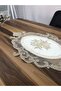 مفرش طاولة، لون القهوة 80x50 دانتيل مطرز - 2