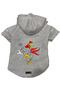 Hooded Fleece Sweatshirt Dog and Cat Outfit & Dress - Gray Fog Horn - Size M