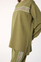 Light Khaki Shiny Garnished Neon Piping Tracksuit Set - 5