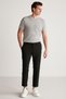 Jeremy Men's Slim Fit Knitwear Looking Fabric Knitwear Collar Thick Textured Gray T-shirt - 5