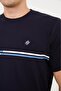 Crew Neck Stripe Detailed Basic T-Shirt - 6