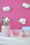 Pink-Cloudy Office Set Pen Holder Notepad Holder Business Card Holder Desktop Organizer - 2
