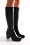 Women's Erna Black Genuine Leather Heeled Boots Black Genuine Leather - 3