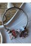 Steel Bracelet with Pink Crystal Butterfly Charm - 2