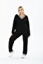 WOMEN'S PLUS SIZE STRIP DETAIL V-NECK TRACKSUIT - 2