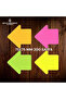 7.5X7.5 cm Arrow Shaped Note Paper - Adhesive Post-It 4 Colors 50 Pieces Total 200 Sheets