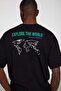 Reorıent Men's Oversize Fit 100% Cotton Thick Textured Printed T-shirt