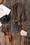 Women's Leather Phone Bag with Shoulder Strap and Money and Card Compartment - 6