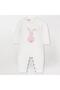 Baby Girl Winter Knitwear with Pompom, Rabbit Pattern Jumpsuit Bone - 4