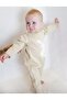 Unisex Baby Knitwear with Pompom, Rabbit Pattern Jumpsuit Beige - 2