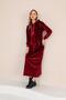 Burgundy Stone Printed Kangaroo Pocket Velvet Long Women's Dress| Long Sports Hijab Dress| Casual Dress - 2