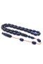Master Working System Capsule Cut Dark Navy Blue Crimped Amber Prayer Beads - 3