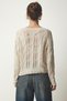 Women's Cream Openwork Ripped Detailed Crop Knitwear Sweater MC00244 - 5