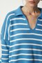 Women's Sky Blue Polo Collar Crop Knit Sweater US00293 - 4