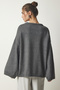 Women's Gray Oversize Basic Knitwear Sweater KB00034 - 6