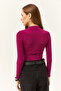 Women's Cherry Rotten High Collar Lycra Blouse with Gather Detail - 6