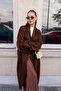 Bitter Brown Shawl Collar Long Cardigan 104-00321