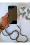 iPhone 15 Promax Compatible Cross-Mounted Silver-Black Chain Phone Strap - 5