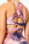 Pink Tie-Dye Pattern Tulle Detailed Sports Bra - 3