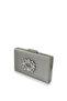 Silver Gray Color Anti-Scratch Satin Silver Stone Evening Bag Wedding Engagement Bag - 2