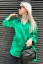 Emerald Green Basic Women's Satin Shirt Mg1326 - 4