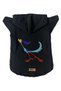 Hooded Fleece Sweatshirt Dog and Cat Outfit & Dress - Black Road Runner - Size L