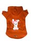 Hooded Fleece Sweatshirt Dog and Cat Outfit & Dress - Orange Rabbit - Size S