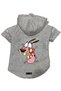 Hooded Fleece Sweatshirt Dog and Cat Outfit & Dress - Gray Courage - Size L
