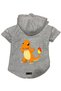 Hooded Fleece Sweatshirt Dog and Cat Outfit & Dress - Gray Pokemon - Size S