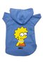 Hooded Fleece Sweatshirt Dog & Cat Outfit & Dress - Blue Lisa Simpson - Size m