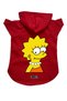 Hooded Fleece Sweatshirt Dog and Cat Outfit & Dress - Red Lisa Simpson - Size XL