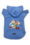 Hooded Fleece Sweatshirt Dog and Cat Outfit & Dress - Blue Astrix and Obelix - Size M