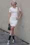 White Polo Collar Mini Women's Dress Mg1736 - 8