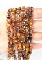 Tiger Eye Stone FLAT Facet Cut Necklace 6x4mm (Fixed Clip) - 10