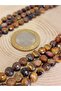 Tiger Eye Stone FLAT Facet Cut Necklace 6x4mm (Fixed Clip) - 11