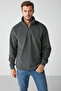 Matts Men's Fleece Half Zipper Thick Textured Oversize Fit Sweatshirt - 2